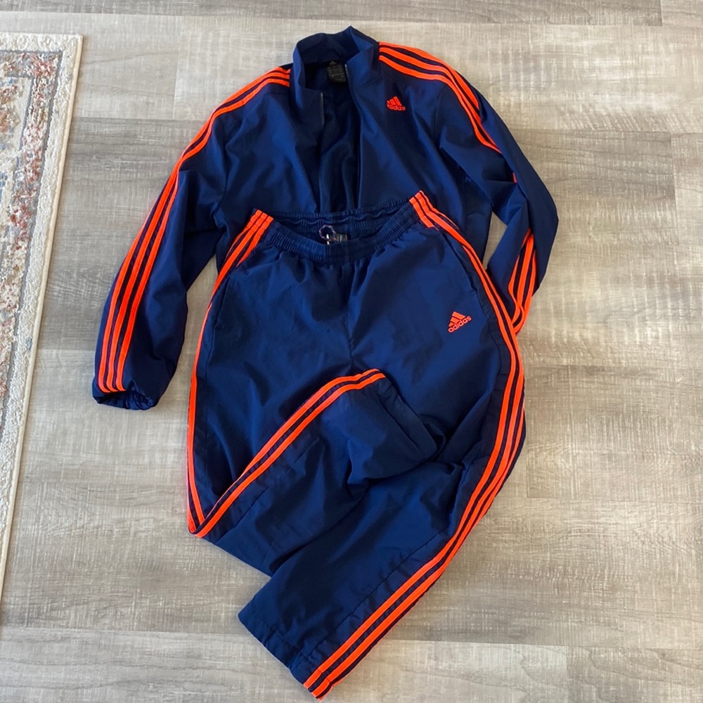 Adidas tracksuit size large top and bottom